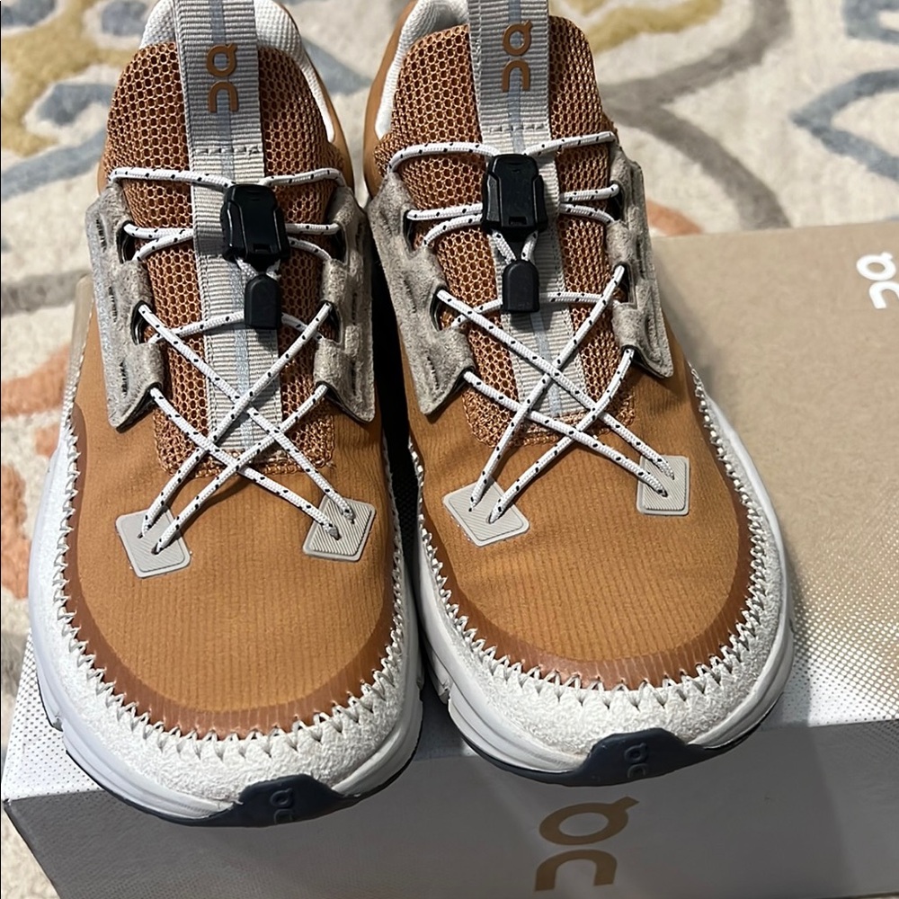 On Running Women's Sneakers - Brown and White - Picture 2 of 5